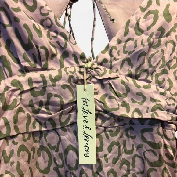 NWT For Love & Lemons June Dress Lilac Animal Print S - Picture 3 of 7